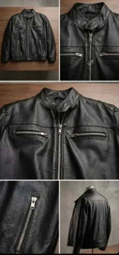 JAQUETA MASCULINA DE COURO NOBRE LEGÍTIMO- TAM: M
