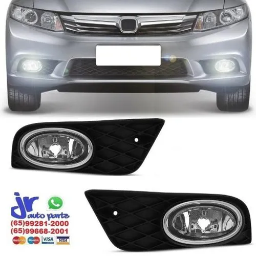 Par Farol Milha Honda Civic 2012 2013 2014 Auxiliar Neblina