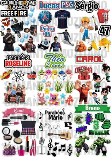 Topper / Topo  para bolo personalizados
