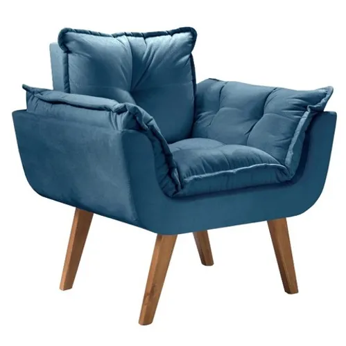 Poltrona Jamile Azul - Frete Grátis  - Receba Hoje