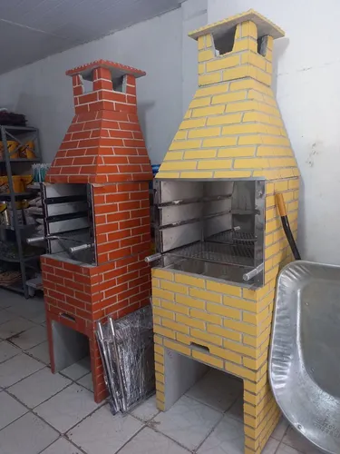 Churrasqueira 55x2.10 modelo tijolinho pintada 