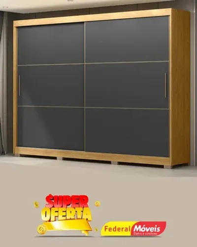 Guarda Roupa 2 Portas de Correr 4 Gavetas Direto da Fabrica Fazemos Entrega