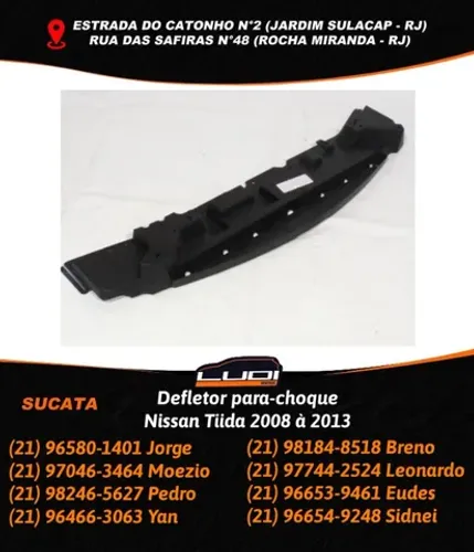 Defletor para-choque Nissan Tiida 2008 à 2013
