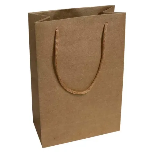 Sacolas de papel Kraft 50 unidades Tamanho 25x17x6cm Tamanho médio Delivery Presentes