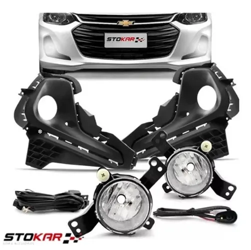 Kit Farol de Milha Ônix 2020 a 2023 Botão Modelo Original Moldura Preto