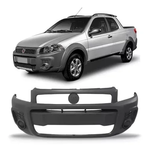 Parachoque Fiat Strada Working 2014 a 2020 Cinza Texturizado Loma Plast