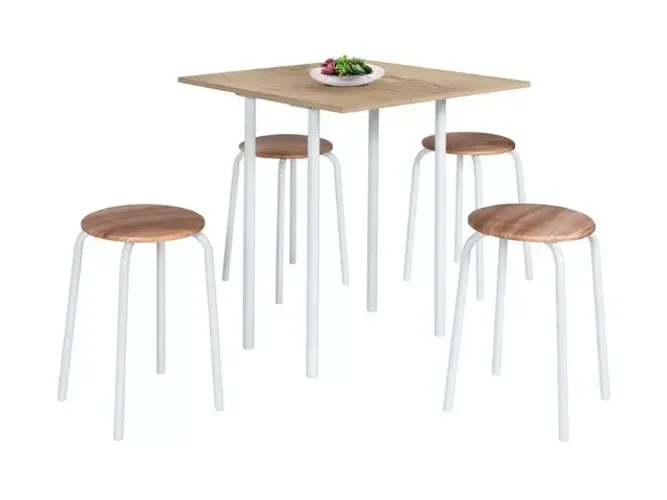 Mesa Tubular Dobrável com 4 Banquetas (Nova!)