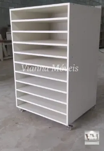 Armário Porta-Cartolina - Rodas em Gel com Travas Dianteiras