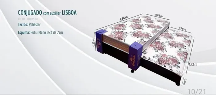 Box solteiro d23com auxiliar 