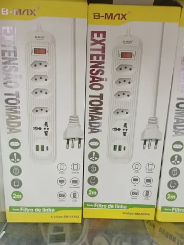 Extensão Tomada filtro de Linha 2metros BMAX régua