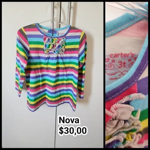 Blusa listrada Carter's infantil - Tamanho 3T
