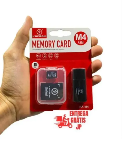 Cartão de memória 64 GB com adaptador para pen drive