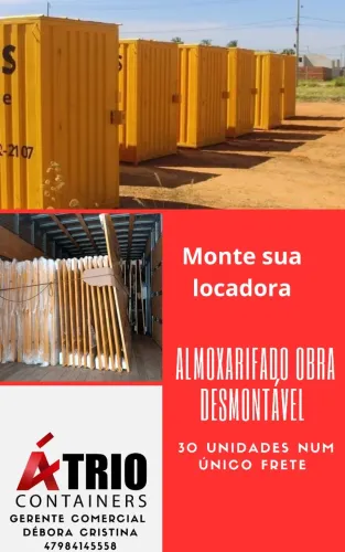 Almoxarifado Obra Desmontável 30 unidades em frete único