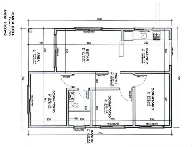 Planta baixa - Desenho técnico