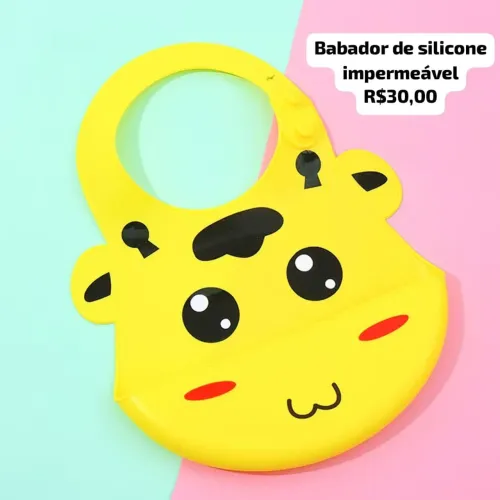 Babador de silicone impermeável 