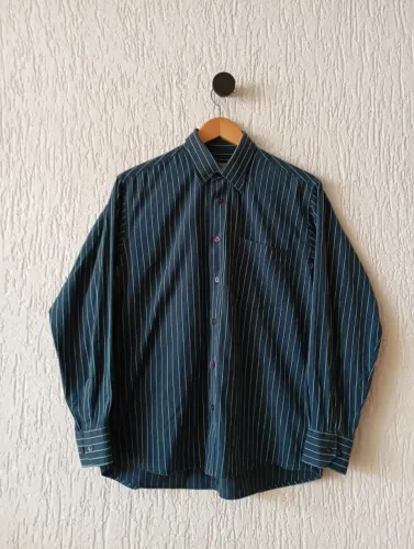 camisa fascynios listrada manga longa masculino tam m