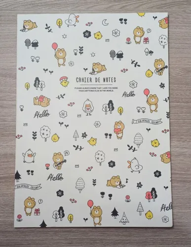 Caderno Pautado Ursinho Galapagos Friends - ARTBOX Korea (importado da Coreia)