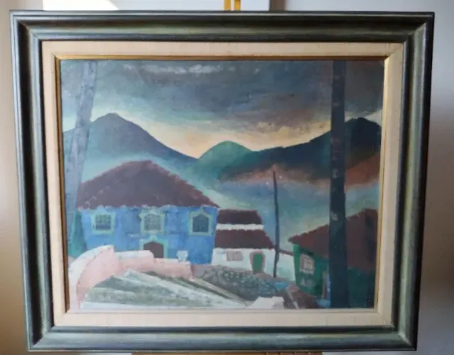 Pintura a óleo - Alvim Corrêa s/d "Cidade Adormecida"