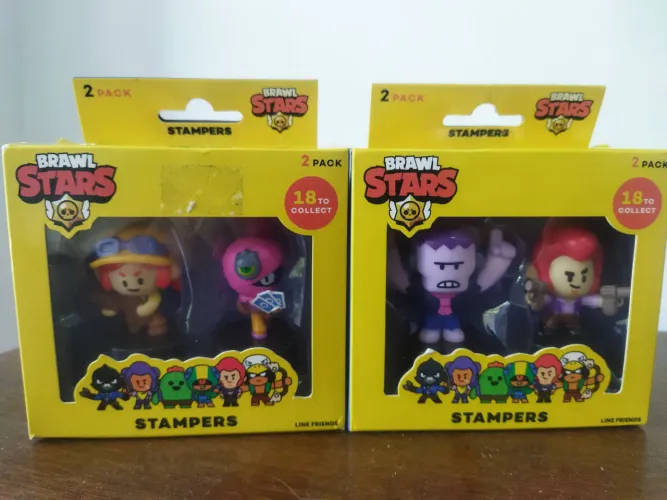 Bonecos Brawl Stars Stampers - 2 Packs (cada pack com 2 bonecos)