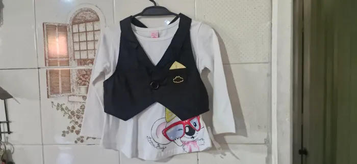 Blusa e colete Lilica Ripilica tam 12 a 18 meses NOVA