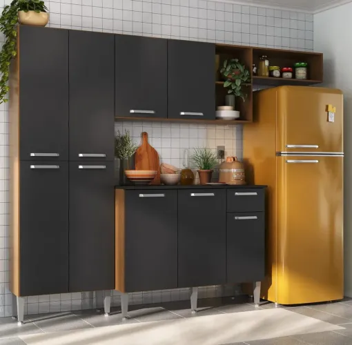 Belíssima Cozinha Compacta De Madeira Completa, Produto Novo Na Caixa Lacrado Desmontado