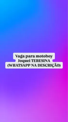 VAGA PARA MOTOBOYS JOQUEI (Teresina)
