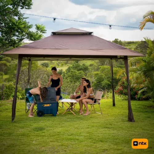 Tenda Gazebo Deluxx em Aço Galvanizado com Proteção UV+50 - Cobertura em Poliester 420D 4x