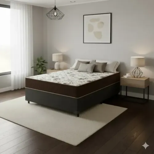 Base com colchão D33 casal em espuma (dividimos em ate 10x sem juros)