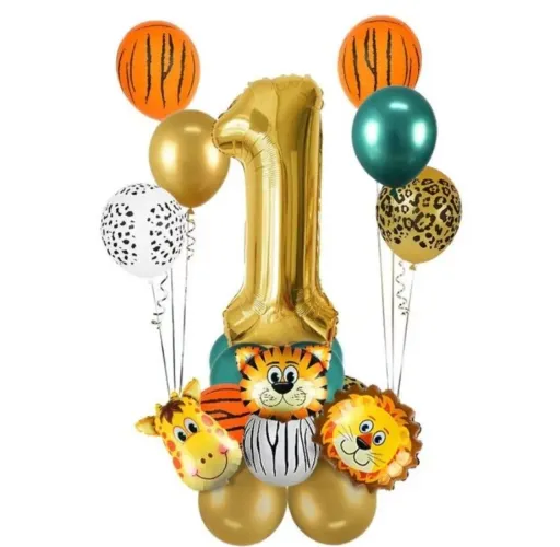 Kit Balões Safari 1 Ano - Decoração Festa Aniversário