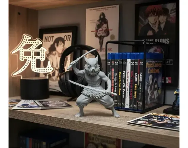 Figure action Inosuke Hashibira Demon Slayer Kimetsu no Yaiba colecionável