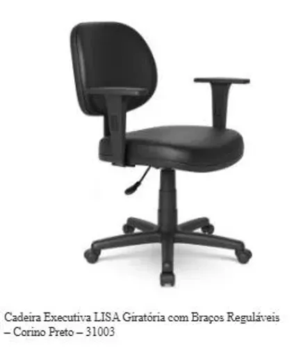 Cadeira Executiva Giratória Lisa com Braços Reguláveis