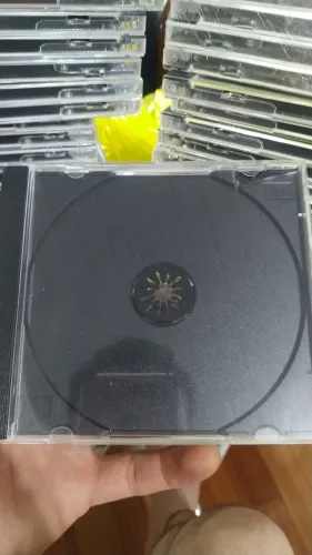 Kit 58 Capas de CD/DVD Acrílico transparente e fundo preto