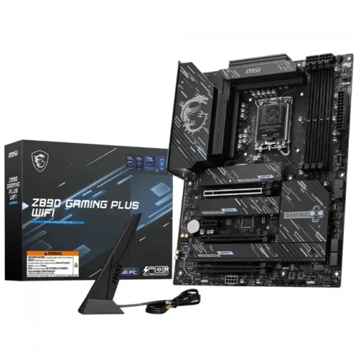 Placa Mãe MSI Z890 Gaming Plus Wifi, DDR5, LGA 1851, ATX, Rede 5G, Intel Core Ultra Series