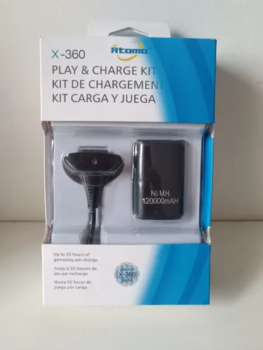 Kit Bateria + Carregador Xbox 360 Atomo Play & Charge