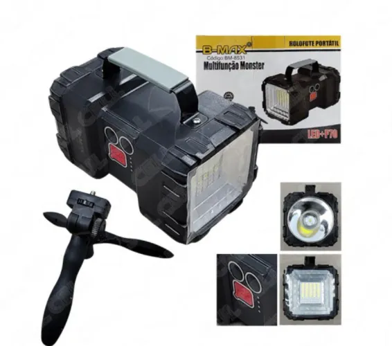 Holofote Portátil LED Multifunção Monster c/ Tripé