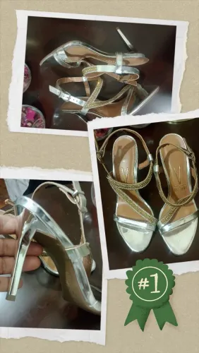 Sandália Prateada Vizzano com Detalhes em Strass