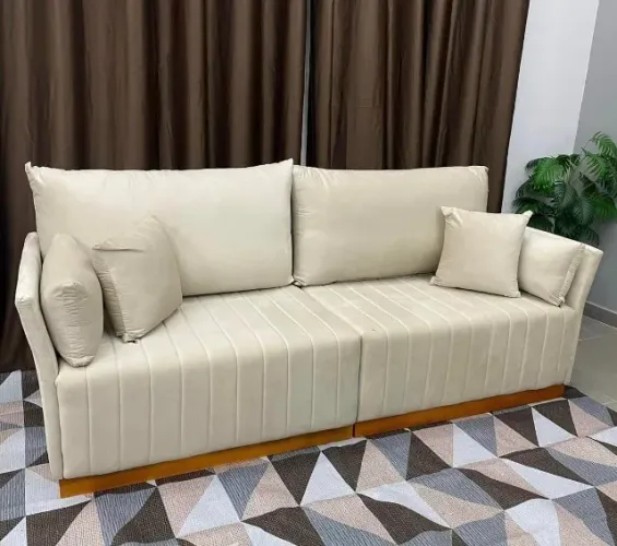 Sofá Maldivas 4 Lugares em Linho com Almofadas Soltas 220cm- Entrega Rápida