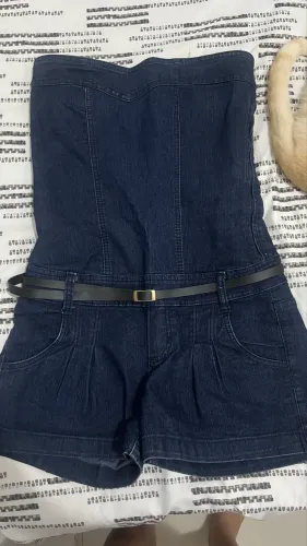 Macacão jeans (tomara que caia)
