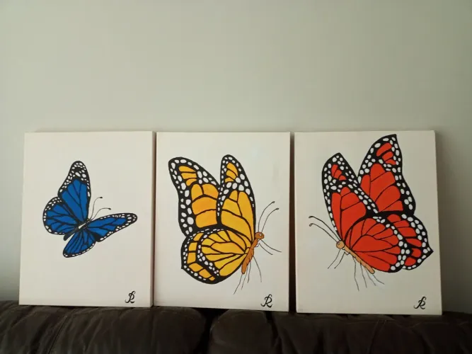 Quadros de Borboletas Coloridas - Decoração de Parede