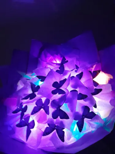 Buquê de borboletas com luzes de LED