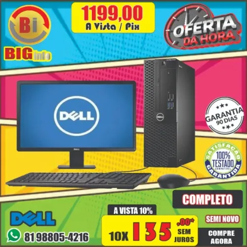 Computador de mesa - Dell Optiplex 3040 3.40ghz / 08gb de ram + Tela 19" (garantia)