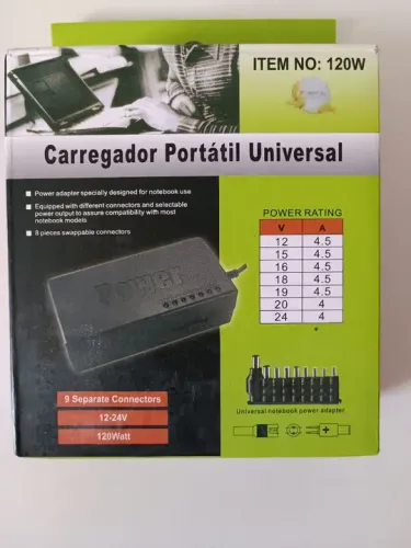 Carregador Portátil Universal para Notebook 120W