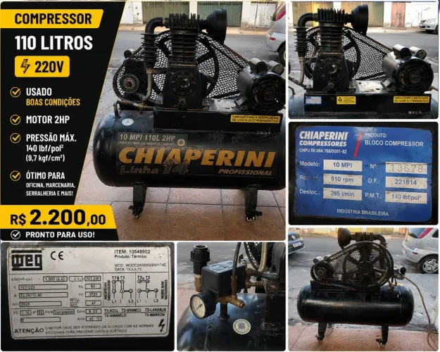 Compressor CHIAPERINI 110L<br>Compressor chiaperini 110ltitulo<br>Compressor chiaperini 110l
