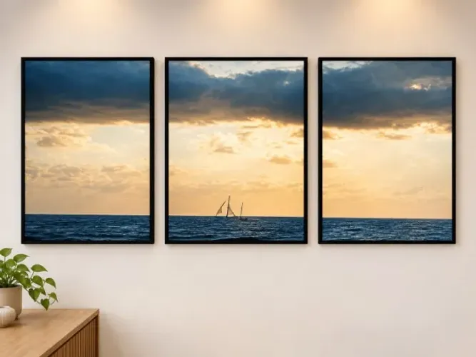 Trio de quadros decorativos