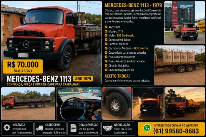 Vendo ou troco Mercedes-Benz 1113