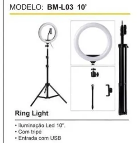 Ring light para fotos e vídeos 
