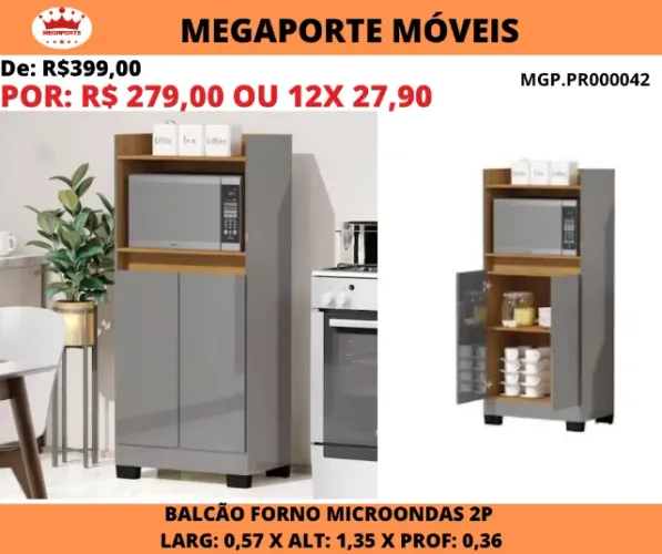 BALCÃO DE FORNO E MICROONDAS