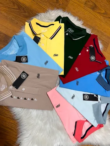 Camisa polo his pique dupla slim