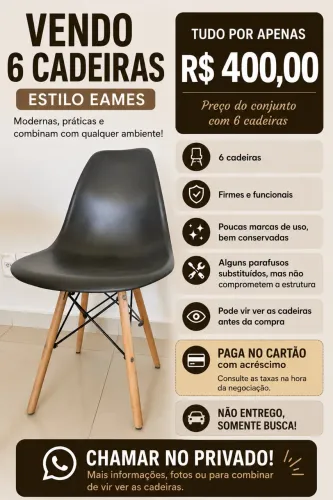 Conjunto de 6 cadeiras