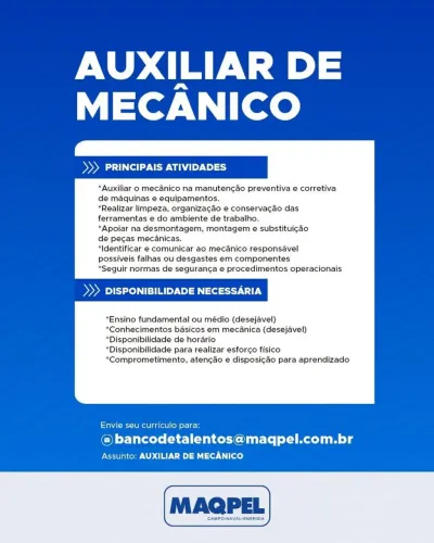 Estamos com vagas